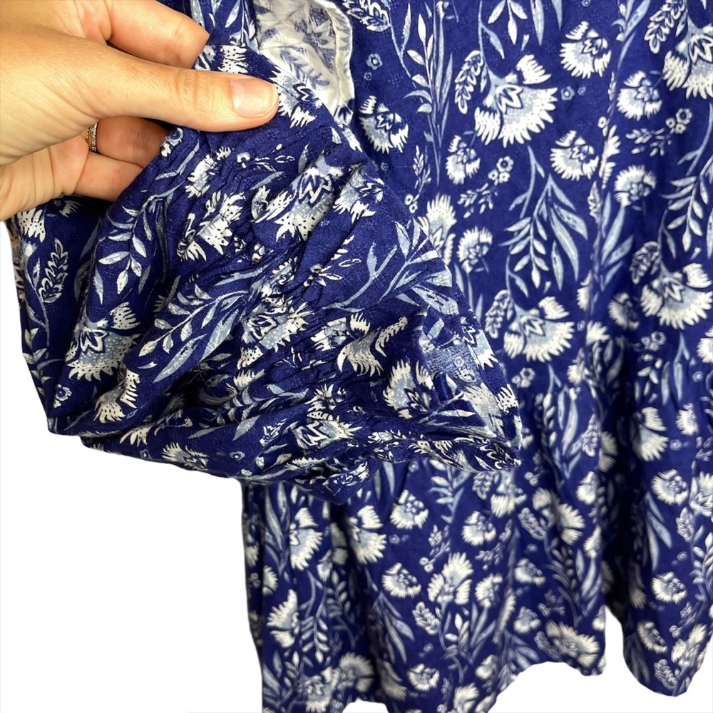 Universal Thread Puff 3/4 Sleeve Ruffle Blue Top - image 6